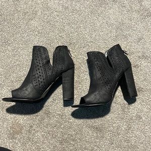 Carlos black peep toe booties